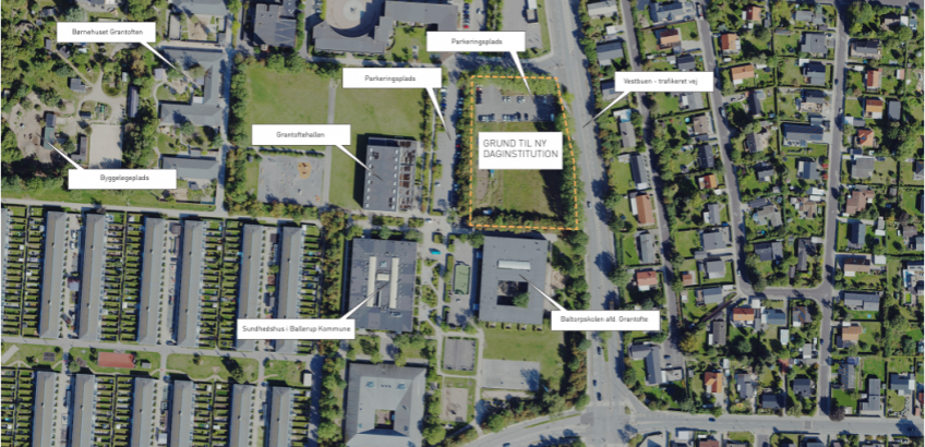 Her bygges den nye institution i Ballerup Kommunes Distrikt Baltorp